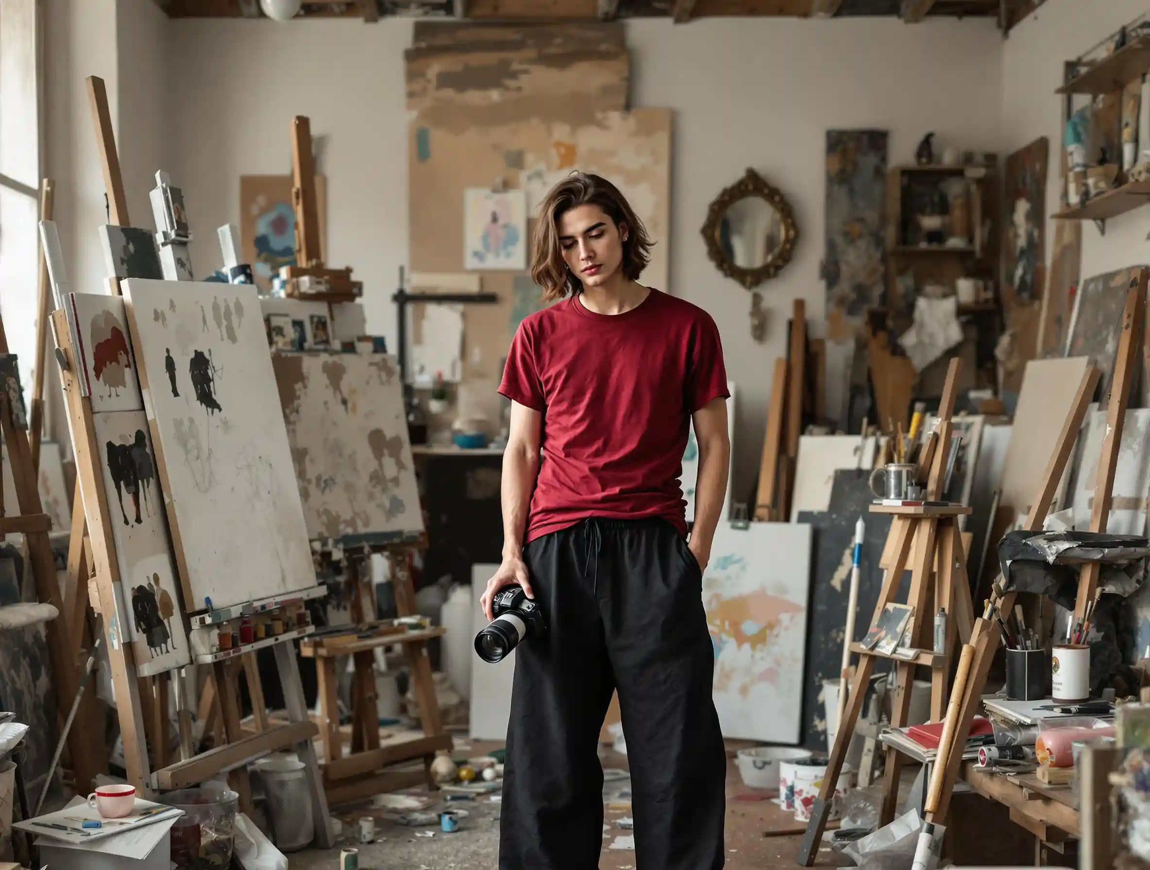 Kamille dans son atelier L'artiste Kamille dans son atelier