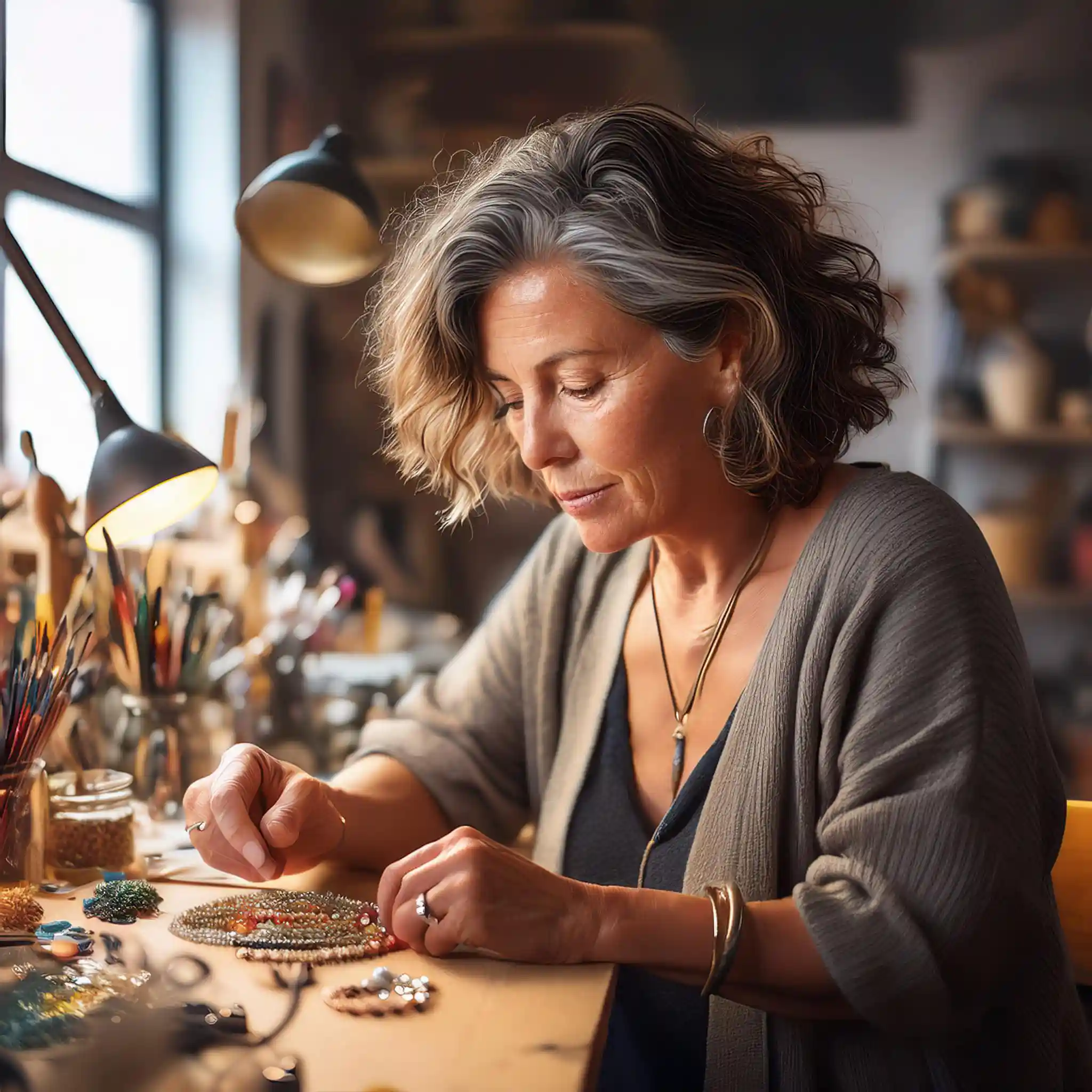 Méta dans sons atelier L'artiste créatrice Méta dans son atelier