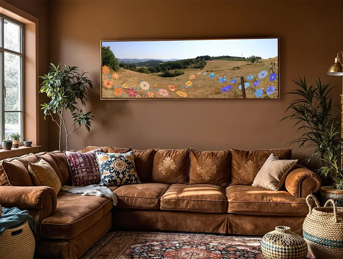 Salon VL Tableau de l'artiste Kamille exposé dans un salon