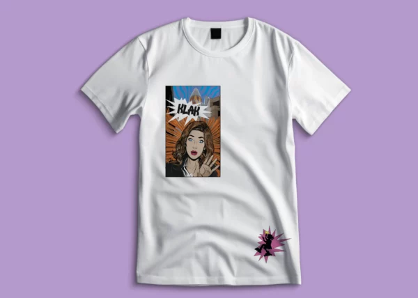Tee-shirt l'étonnée de Klak par l'artiste Kamille