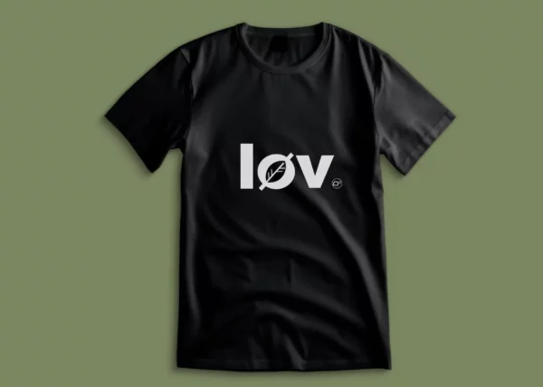 Tee-shirt de løv noir par l'artiste Méta